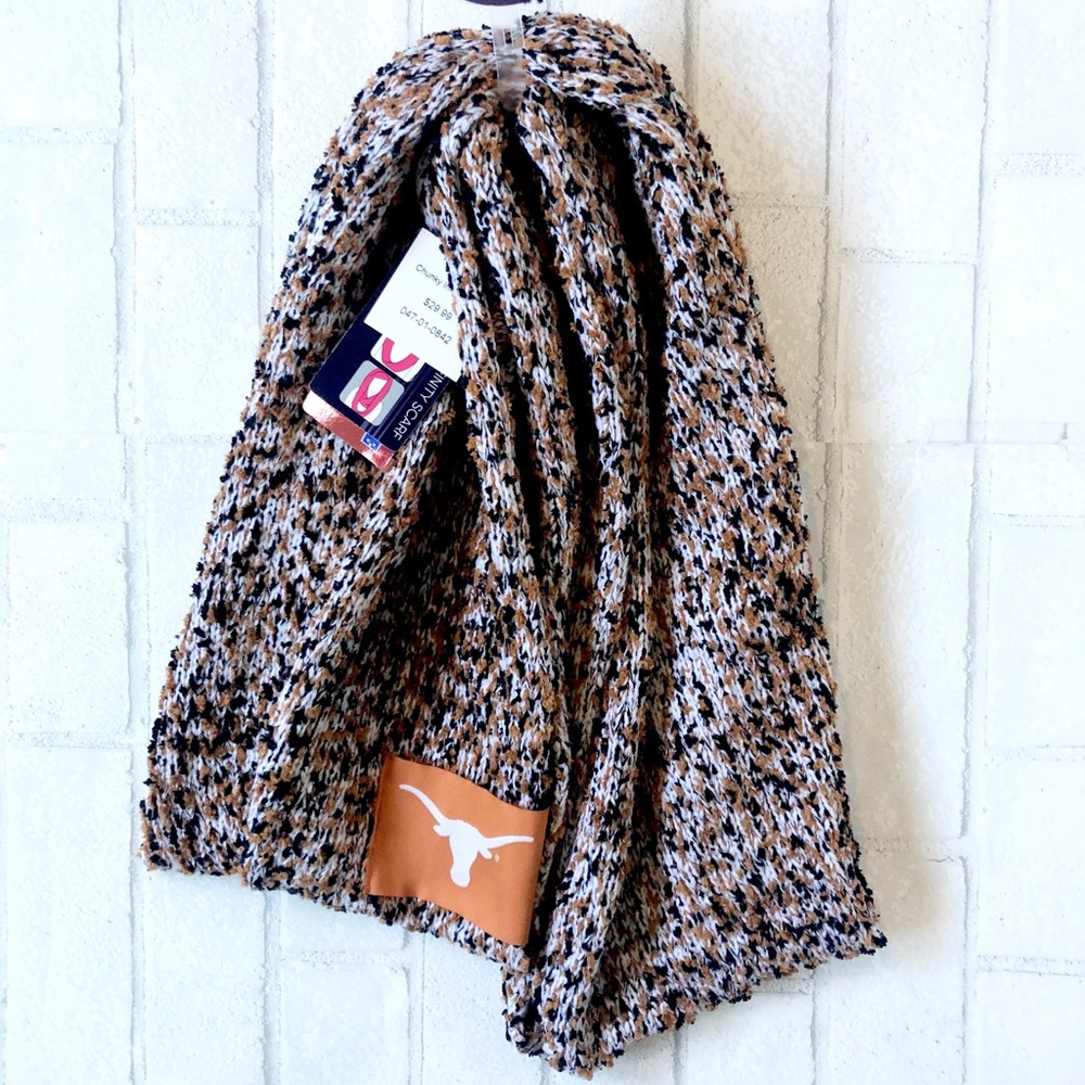 NWT FOCO University of Texas Longhorns Knit Infinity Scarf Burnt Orange